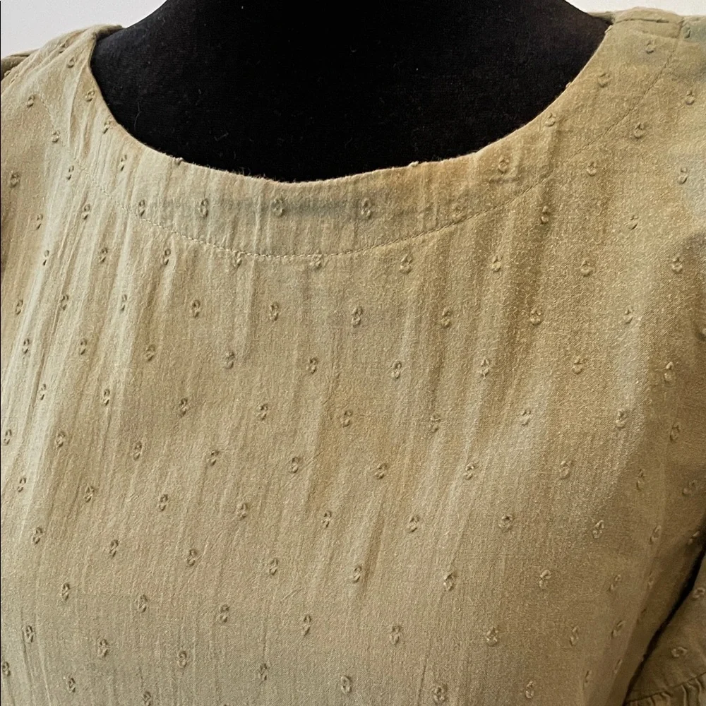 Women's Olive Puff-Sleeve Blouse - Brand loft size xs